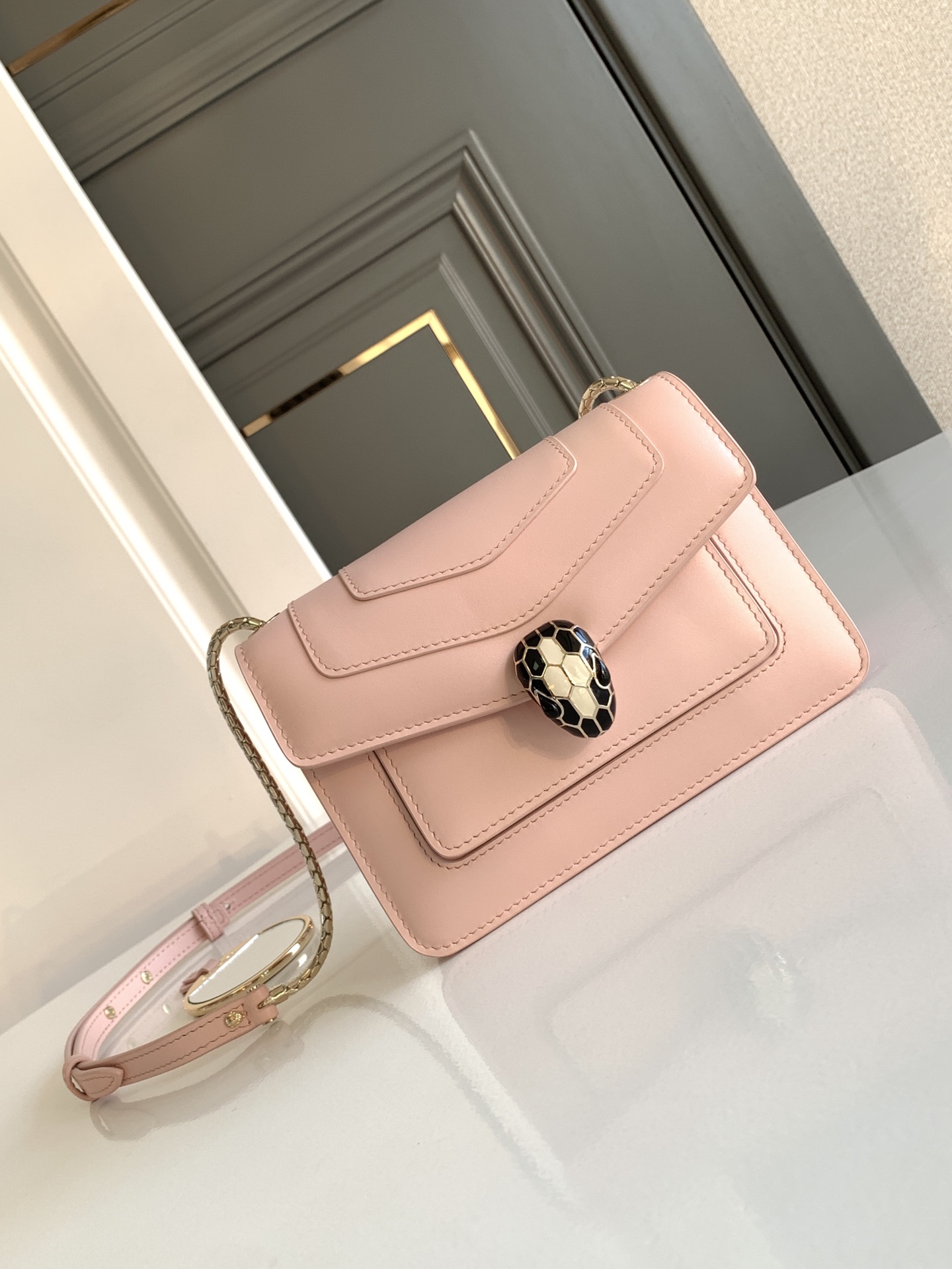 Bvlgari Serpenti Forever Crossbody Bag Light Pink